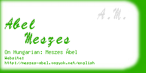 abel meszes business card